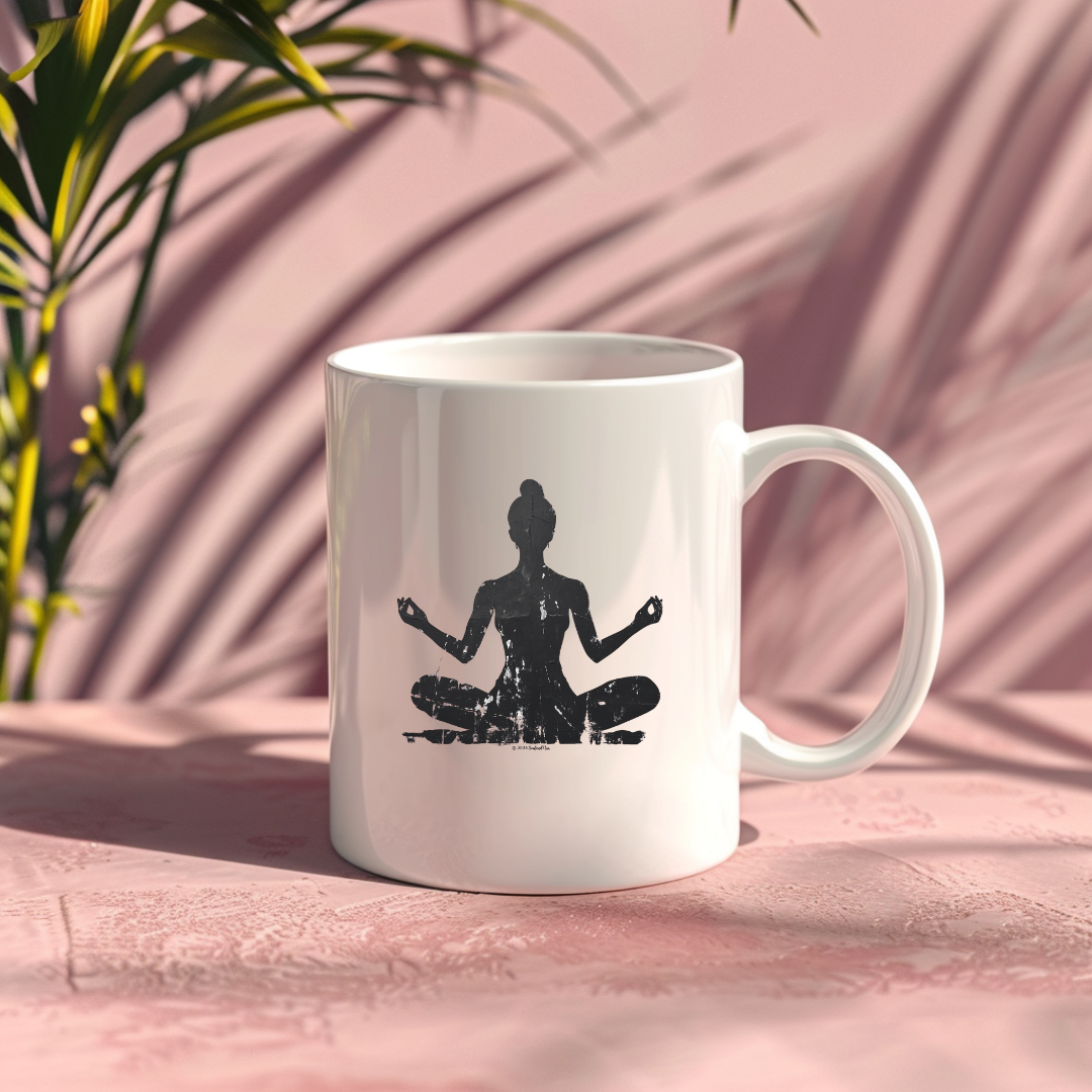 Minimalistische Tasse mit Grunge-Design – ideal für ruhige Morgen & Fokuszeiten