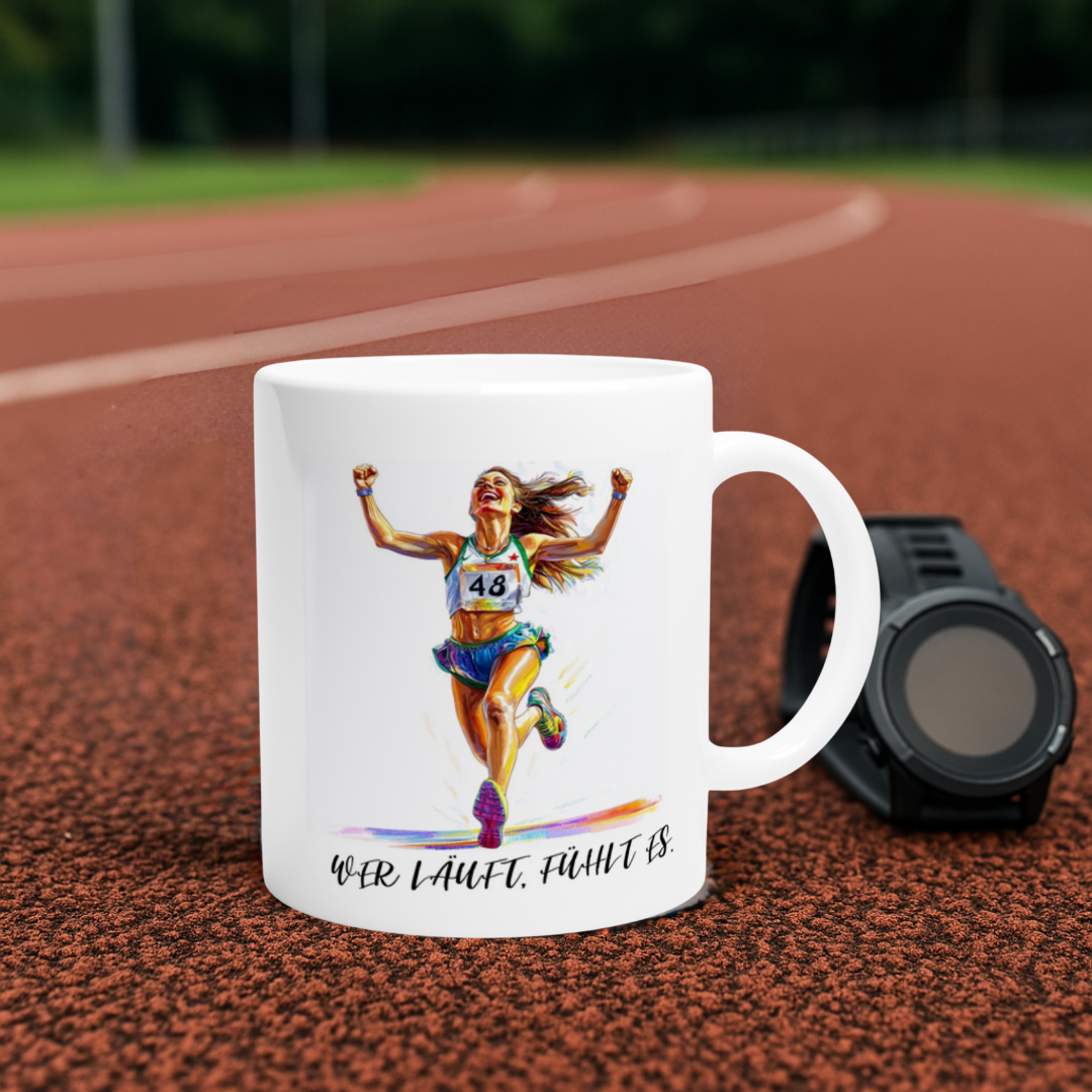 Sportliche Keramiktasse für Trainingspausen & Laufgruppen