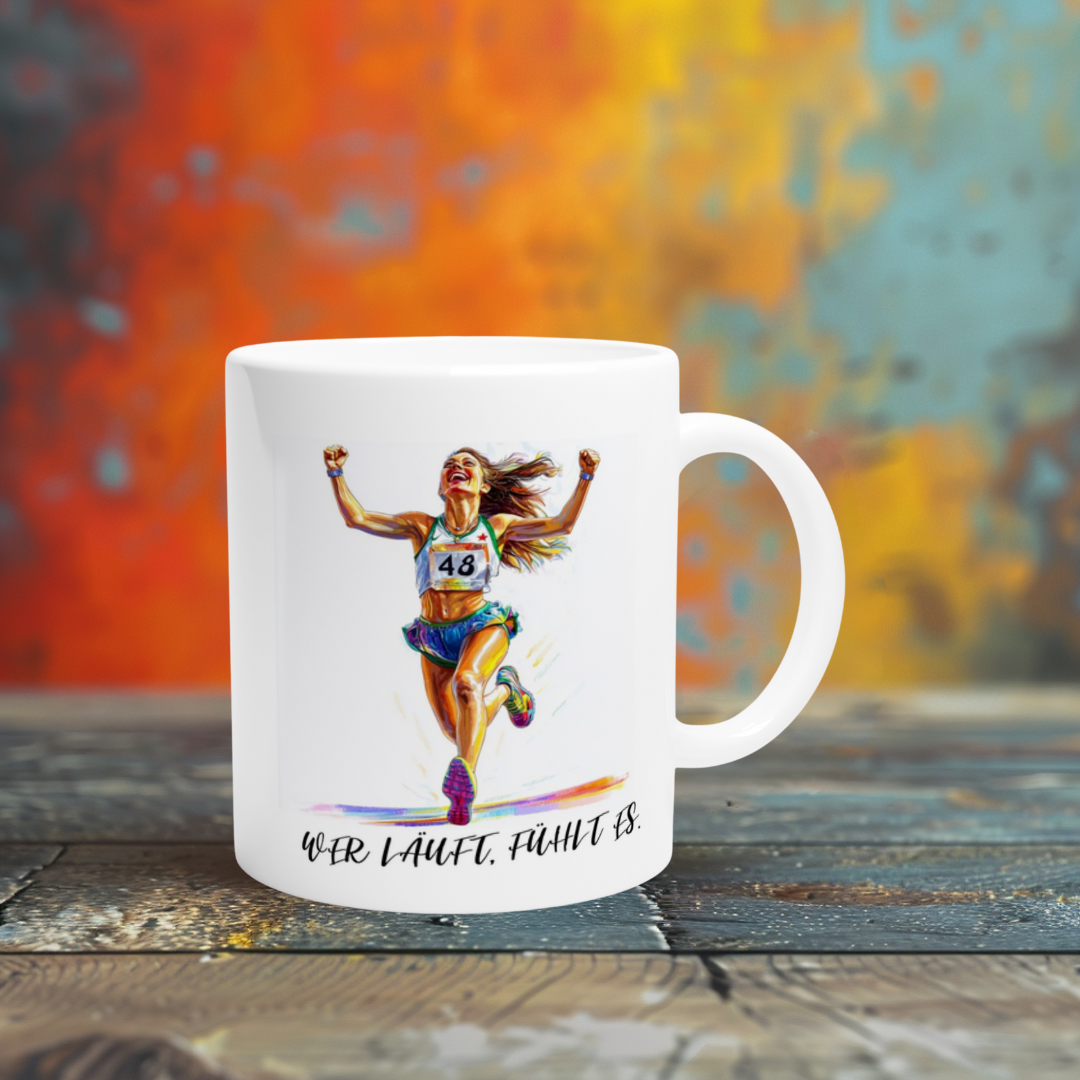 Tasse mit Laufspruch – inspiriert von Ausdauer, Kraft & Zielstolz