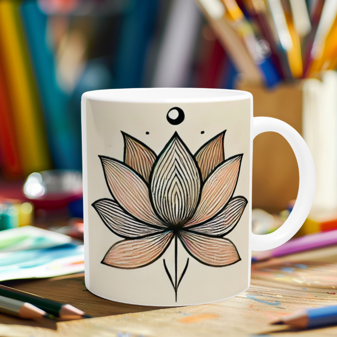 Stilvolle Boho-Tasse mit floraler Energie – Geschenk für bewusste Frauen