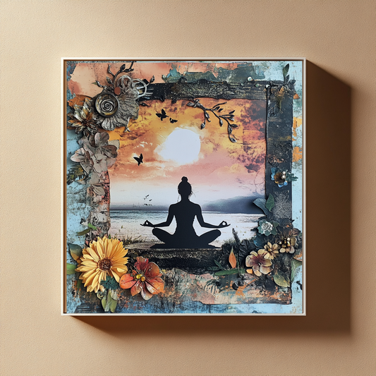 Kunstvolles Meditationsposter für Yoga-Zimmer und Achtsamkeitsecken