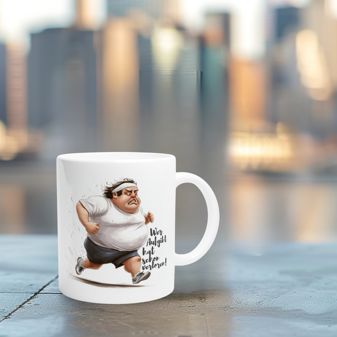 Motivierende Tasse für Laufanfänger – Joggen mit Humor
