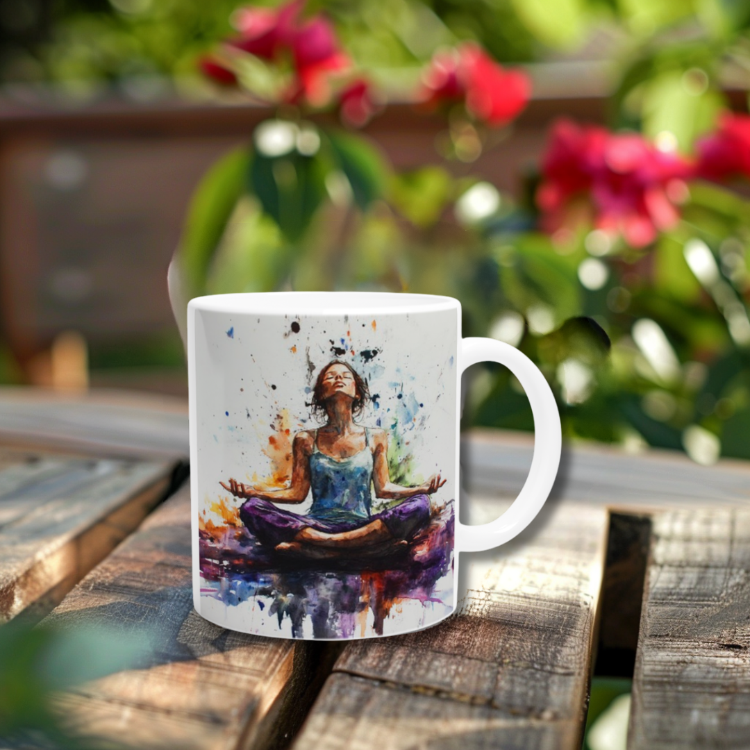 Design-Tasse mit energetischem Motiv – ideal für Fokus, Ruhe & positive Energie