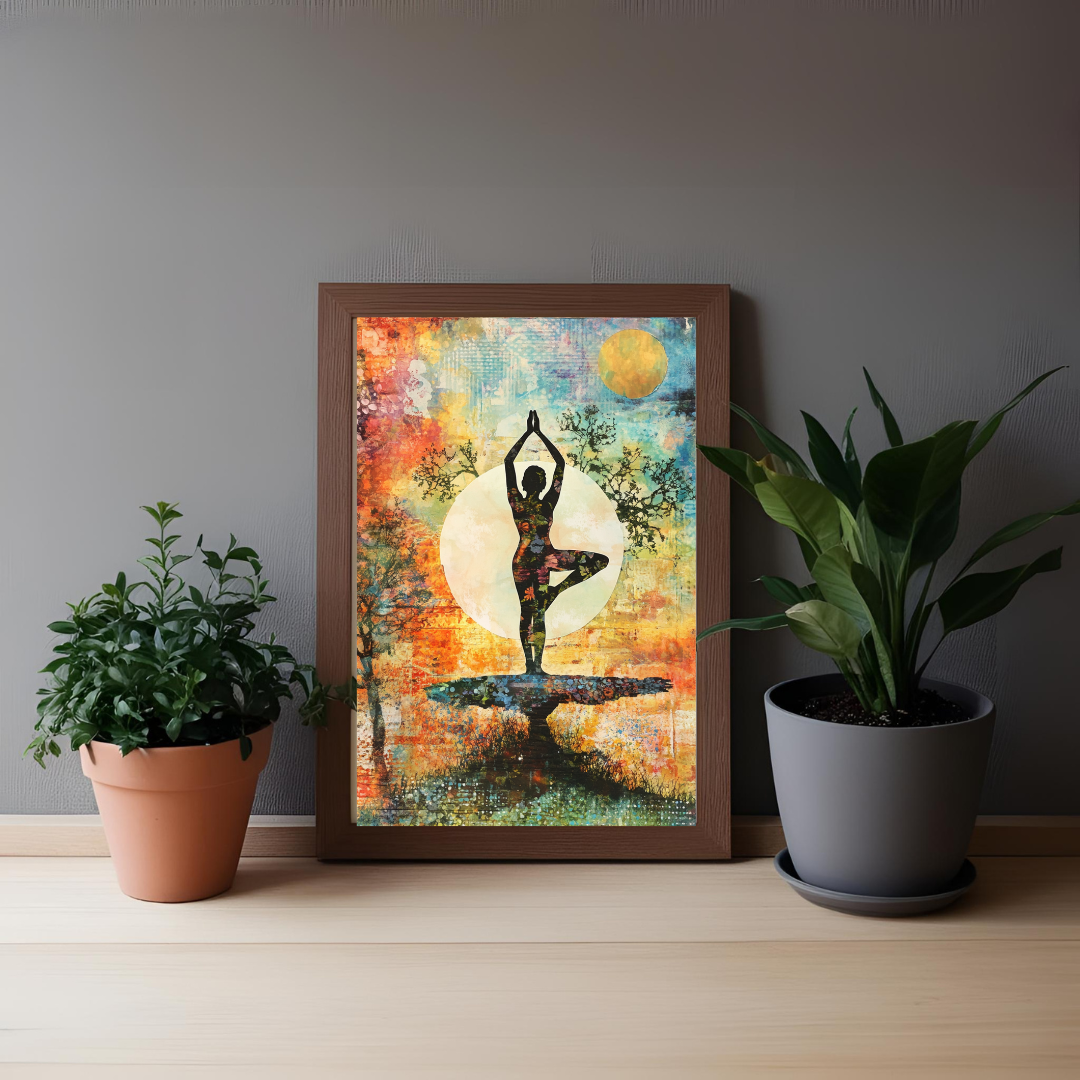 Energiegeladenes Meditationsbild mit Fokus auf Balance und Licht