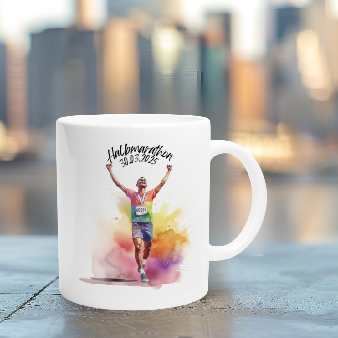 Finisher-Tasse für Männer mit Datum – Erinnerung an sportlichen Erfolg